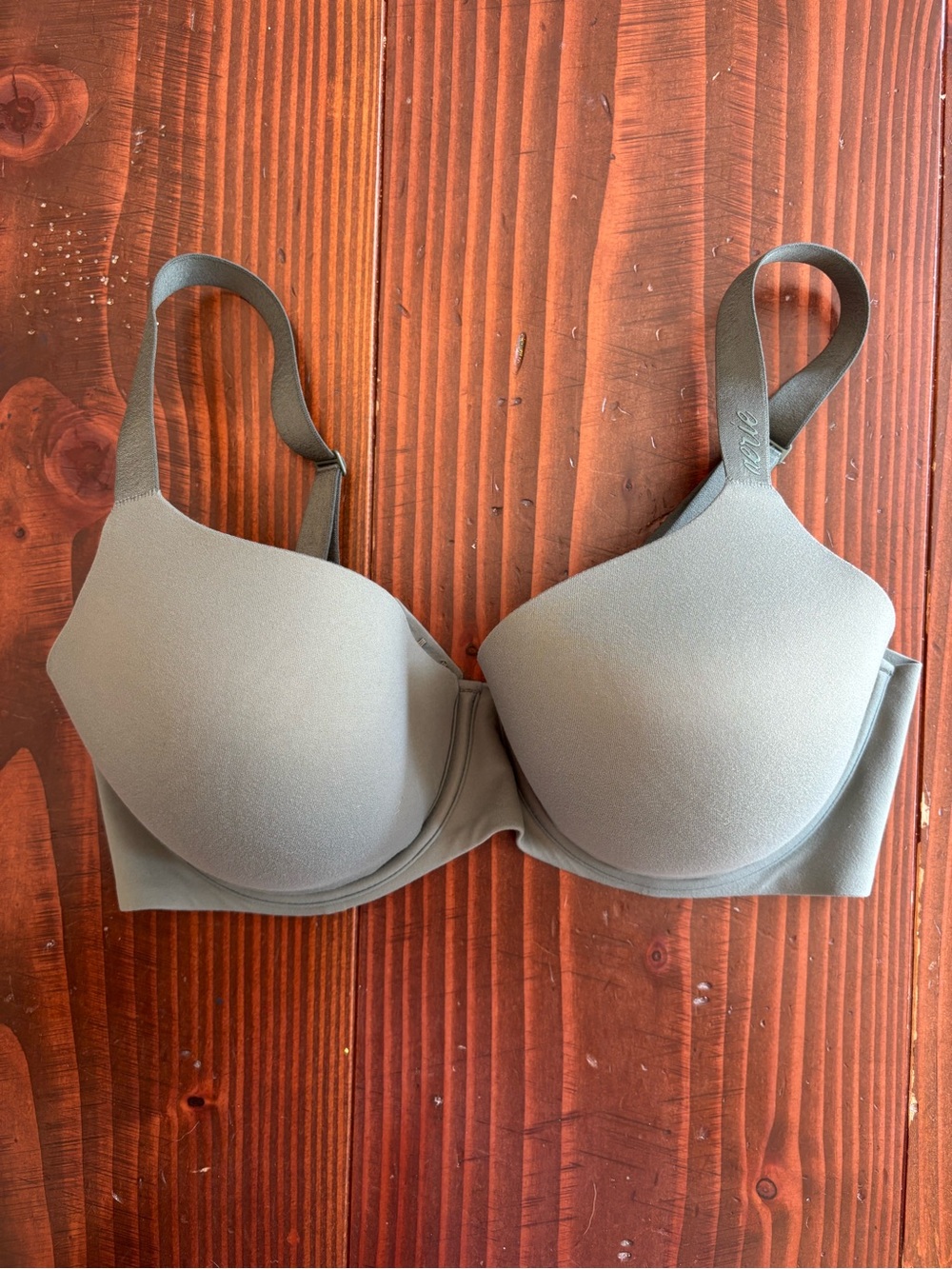 aerie Smoothez Full Coverage Lightly Lined Molded T-Shirt Bra - Olive Green 36D